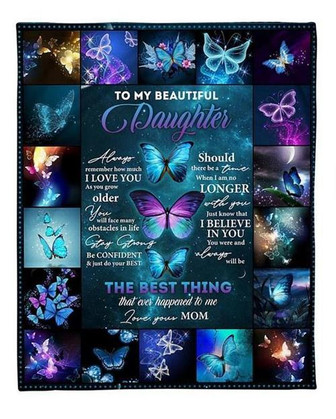 To my Daughter When I Am No Longer With You Fleece Blanket Animals Gift For Family,Birthday,Daughter,Butterflies - Thegiftio UK