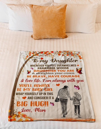 To My Daughter Wherever Your Journey In Life Circle Butterlies Blanket Gift For Daughter From Mom Home Decor - Thegiftio