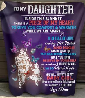 To My Daughter You Will Always Be My Little Girl Fleece Blanket, Christmas Gift, New Year Gift, Love From Dad - Thegiftio UK