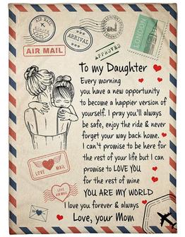 To My Daughter You Are My World Blanket Gift for Daughter From Mom Family Gift Home Decor Bedding Couch Sofa Soft - Thegiftio UK