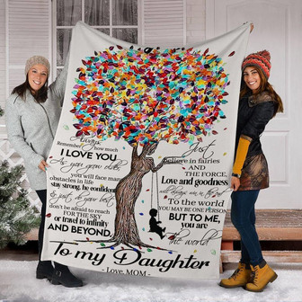 To My Daughter You Are The World Fleece Blanket Gift For Family Love From Mom Home Decor Bedding Couch Sofa Soft - Thegiftio UK