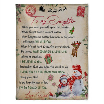 To My Daughter, I'm So Pround Of You, Christmas Blanket.Soft Blanket, Fleece Blanket,Gift For Daughter To Be - Thegiftio UK
