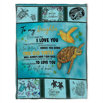 To My Daughter, This Old Turtle, To Love You, Soft Blanket, Fleece Blanket. Gift For Daughter Family Home Decor - Thegiftio UK