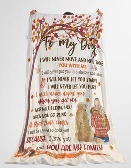 To My Dog I Love You And You Are My Family Blanket Gift for Dog Lovers Birthday Gift Home Decor Bedding Couch Sofa Soft - Thegiftio UK