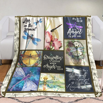 Dragonfly Fleece Blanket Throw Blanket Christmas Throw Blanket - Thegiftio UK