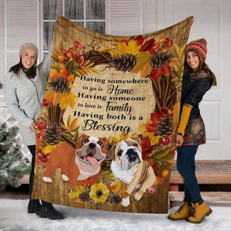 To My Family Having Somewhere To Go Is Home Fleece Blanket Gift For Family,Birthday,Christmas,Friends,Couple Gift - Thegiftio