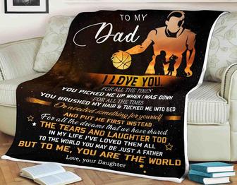 To My Father Basketball For All the Dreams That We Have Shared Fleece Blanket Gift For Family,Birthday,Parents,Dad Gift - Thegiftio UK
