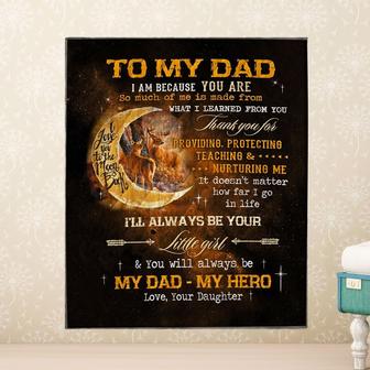 To My Father I Love You To The Moon And Back Fleece Blanket Gift For Family,Birthday,Parents,Dad Gift - Thegiftio UK
