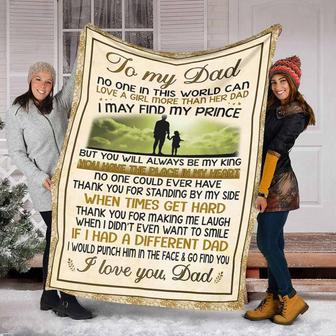 To My Father No One In This World Love A Girl More Than Her Dad Fleece Blanket Gift For Family,Birthday,Parents,Dad Gift - Thegiftio UK