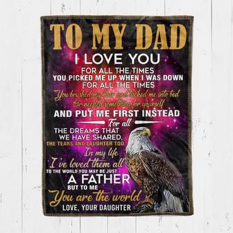 To My Father You Picked Me Up When I Was Down Fleece Blanket Gift For Family,Birthday,Parents,Dad Gift - Thegiftio UK