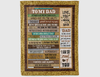 To My Father Thank You For Being My First Teacher Fleece Blanket Gift For Family,Birthday,Parents,Dad Gift - Thegiftio UK