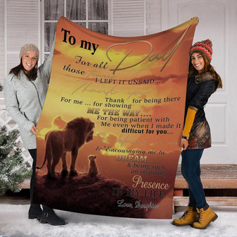 To My Father Thanks For Being There Fleece Blanket Gift For Family,Birthday,Parents,Dad Gift Home Decor and Comfy - Thegiftio UK