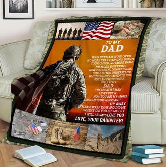 To My Father Veteran The Greatest Man I Ever Know Fleece Blanket Gift For Family,Birthday,Parents,Dad Gift - Thegiftio UK
