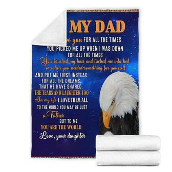 To My Father To Me You Are The World Fleece Blanket Gift For Family,Birthday,Parents,Dad Gift Home Decor and Comfy - Thegiftio UK