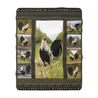 Fleece Blanket-Rooster Blanket-Chicken Blanket, Gift For Farmer - Thegiftio