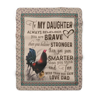 Fleece To My Daughter Blanket-Rooster Blanket-Birthday Christmas Gift Blanket - Thegiftio
