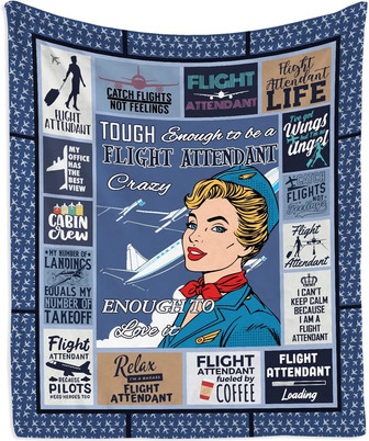 Flight Attendant Gifts Blanket - Gifts for Flight Attendants - Aviation Flight School Training Graduation Throw Blankets - Thegiftio