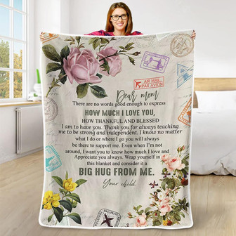flower Blanket for Mom Birthday, Thanksgiving, Christmas, Mother's Day There are No Words Good Enough to Express How Much I Love You - Thegiftio UK