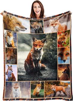 Fox Throw Blanket Cute Fox Blankets Gifts for Girls Boys Women Soft Lightweight Foxes Decor Bed Sofa Camp - Thegiftio UK