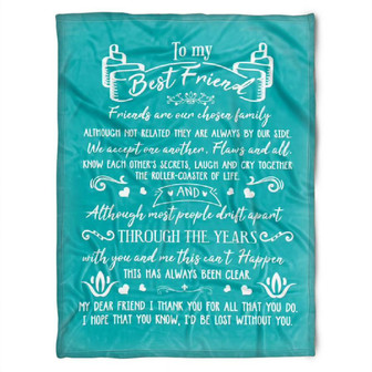 To My Friend Fleece Blanket Friend Are Our Chosen Family, Gift For Bestie, Gift For Sister, Gift For Best Friend, - Thegiftio UK