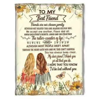 To My Friend Fleece Blanket I Hope That You Know I'd Be Lost Without You Sunflower, Gift For Bestie, Gift For Sister - Thegiftio UK