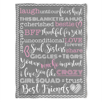 To My Friend Fleece Blanket This Blanket Is A Hug Thankful For You, Gift For Bestie, Gift For Sister - Thegiftio UK