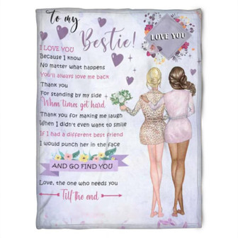 To My Friend Fleece Blanket I Would Punch Her In The Face, Gift For Sister, Gift For Best Friend, Home Decor And Comfy - Thegiftio UK