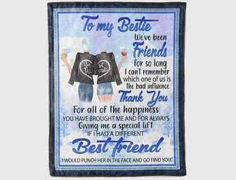 To My Friend Fleece Blanket Thank You For All Of The Happiness, Gift For Sister, Gift For Best Friend, - Thegiftio UK