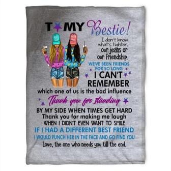 To My Friend Fleece Blanket Thank You For Making Me Laugh When I Don't Even Want To Smile, Gift For Sister - Thegiftio UK