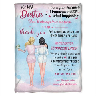 To My Friend Fleece Blanket Thank You For Standing By My Side When Time Get Hard, Gift For Sister, Gift For Best Friend, - Thegiftio UK