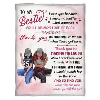 To My Friend Fleece Blanket When I Didn't Even Want To Smile You Make Me Laugh, Gift For Sister, Gift For Best Friend, - Thegiftio UK