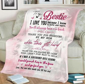 To My Friend Thanks For Standing When Times Get Hard Fleece Blanket Gift For Sister Friend Gift For Her Gift - Thegiftio UK