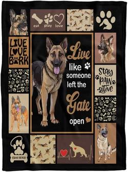 German Shepherd Blanket Live Like Someone Left The Gate Open Blanket Birthday Gifts for Dog Lovers - Thegiftio UK