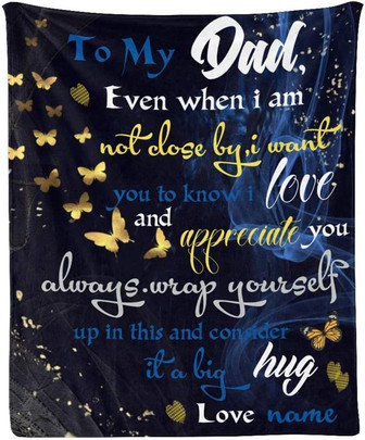 Gift For Fathers Day Birthday Personalized To My Dad Soft Fleece Throw Blanket From Daughter Son - Thegiftio UK