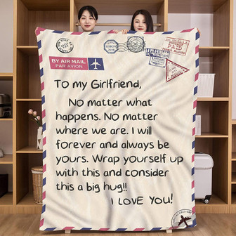 Gift for Girlfriend Blanket Airmail Flannel Throw Blanket for Girlfriend Valentine's Day Gifts - Thegiftio UK
