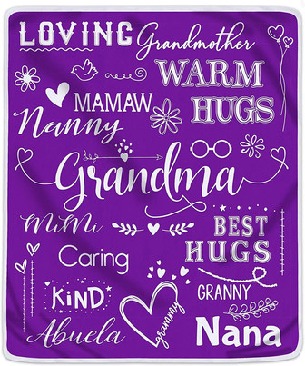 Gift for Grandma, Grandma Birthday Gifts, Grandma Blanket, Grandma Gifts from Grandchildren, Purple Blanket - Thegiftio UK