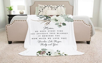 Gift from Kids, Grandma Quote, Custom Quote Blanket, Christmas Blanket, Christmas Present, Floral Style Blanket, Personalized Mom Gift - Thegiftio UK