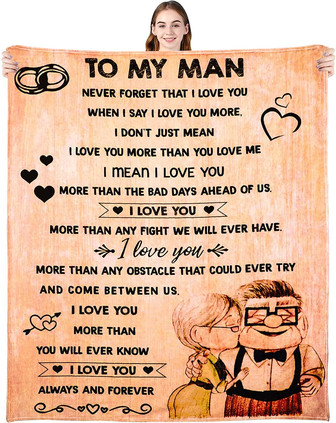 Gift To My Man Fleece Blanket , Bed Flannel Throw Blanket, Father's Day Wedding Anniversary for Husband Dad - Thegiftio UK