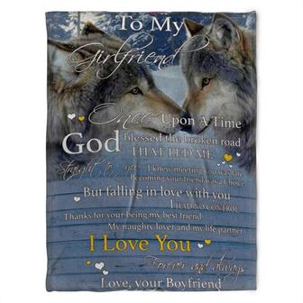 To My Girlfreind Blanket. God Blessed The Broken Road That Led Me. Gift For Girlfriend From Boyfriend Home Decor - Thegiftio UK