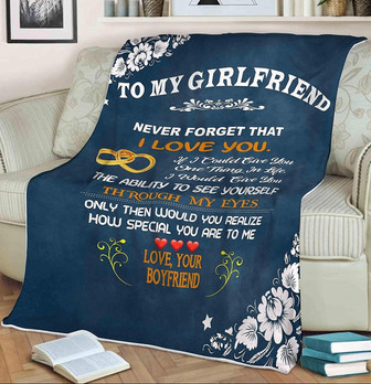 To My Girlfriend Blanket. Fleece Blanket, Love Your Boyfriend.Gift For Girlfriend From Boyfriend Home Decor - Thegiftio UK