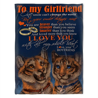 To My Girlfriend Blanket. I Love You With All My Whole Heart. Gift For Girlfriend From Boyfriend Home Decor - Thegiftio