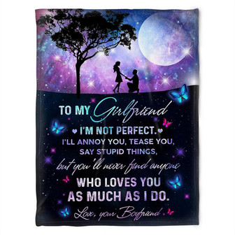 To My Girlfriend Blanket. Who Loves You As Much As I Do, Love You Boyfriend. Gift For Girlfriend From Boyfriend - Thegiftio