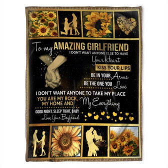 To My Girlfriend Blanket. You Are My Rock, My Home And My Everything. Gift For Girlfriend From Boyfriend Home Decor - Thegiftio UK