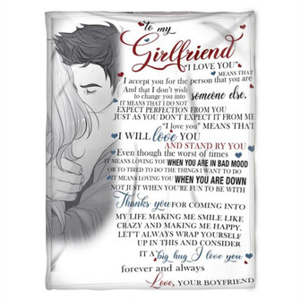 To My Girlfriend Blanket. I Will Love You And Stand Ry You. Gift For Girlfriend From Boyfriend Home Decor Bedding Couch - Thegiftio
