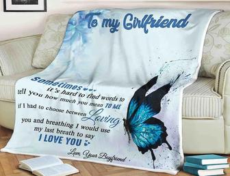 To My Girlfriend Butterfly Blanket, It's Hard To Find Words To Tell You How Much You Mean To Me Loving - Thegiftio UK