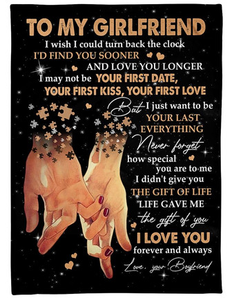 To My Girlfriend The Gift Of Life Hand In Hand Blanket Gift For Girlfriend From BoyfriendGivingcustom - Thegiftio UK