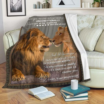 To My Girlfriend I'd Choose You In A Hundred Lifetimes Fleece Blanket Gift For Family, Birthday, Couple, - Thegiftio UK
