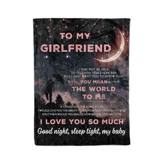 To My Girlfriend You Mean The World To Me Blanket Gift For Girlfriend From Boyfriend Family Birthday Gift Home Decor - Thegiftio UK