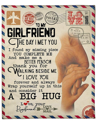 To My Girlfriend Thank You For Walking Beside Me Choice Fleece Blanket Gift For Family, Birthday, Couple, Lovers Gift - Thegiftio