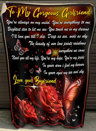 To My Girlfriend You're Always In My Mind Fleece Blanket, Valentine Gift, Christmas Gift, New Year - Thegiftio UK